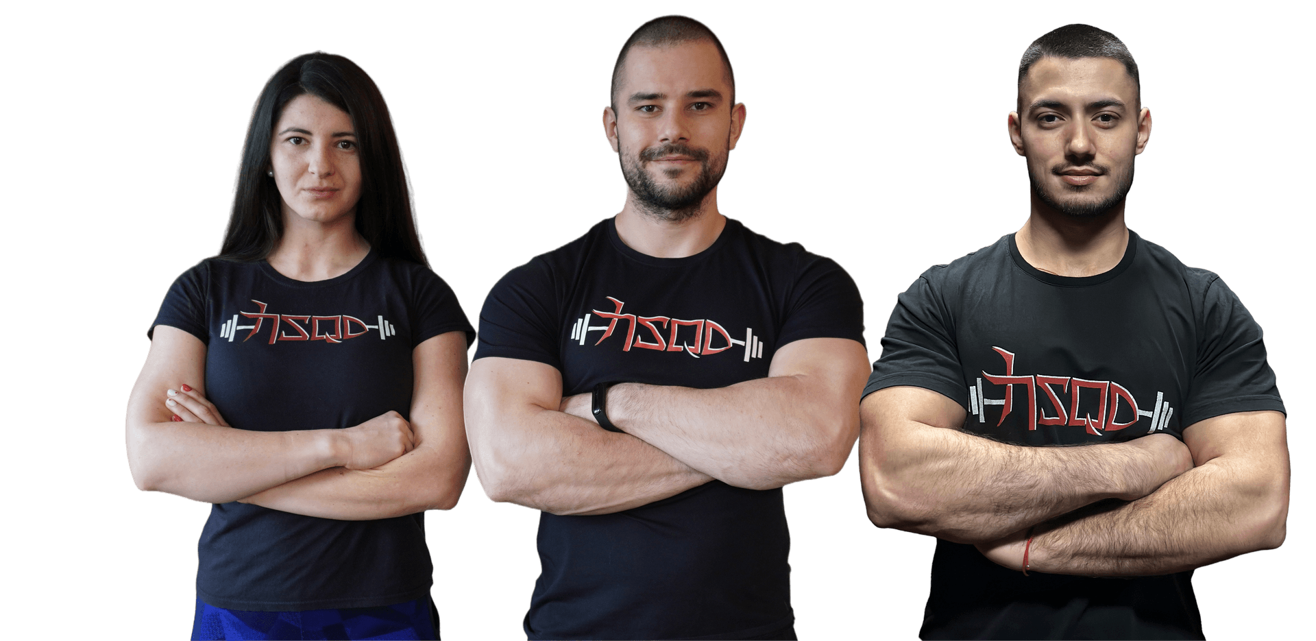 Треньорски екип на Strength Squad — Ася, Емил и Добрин
